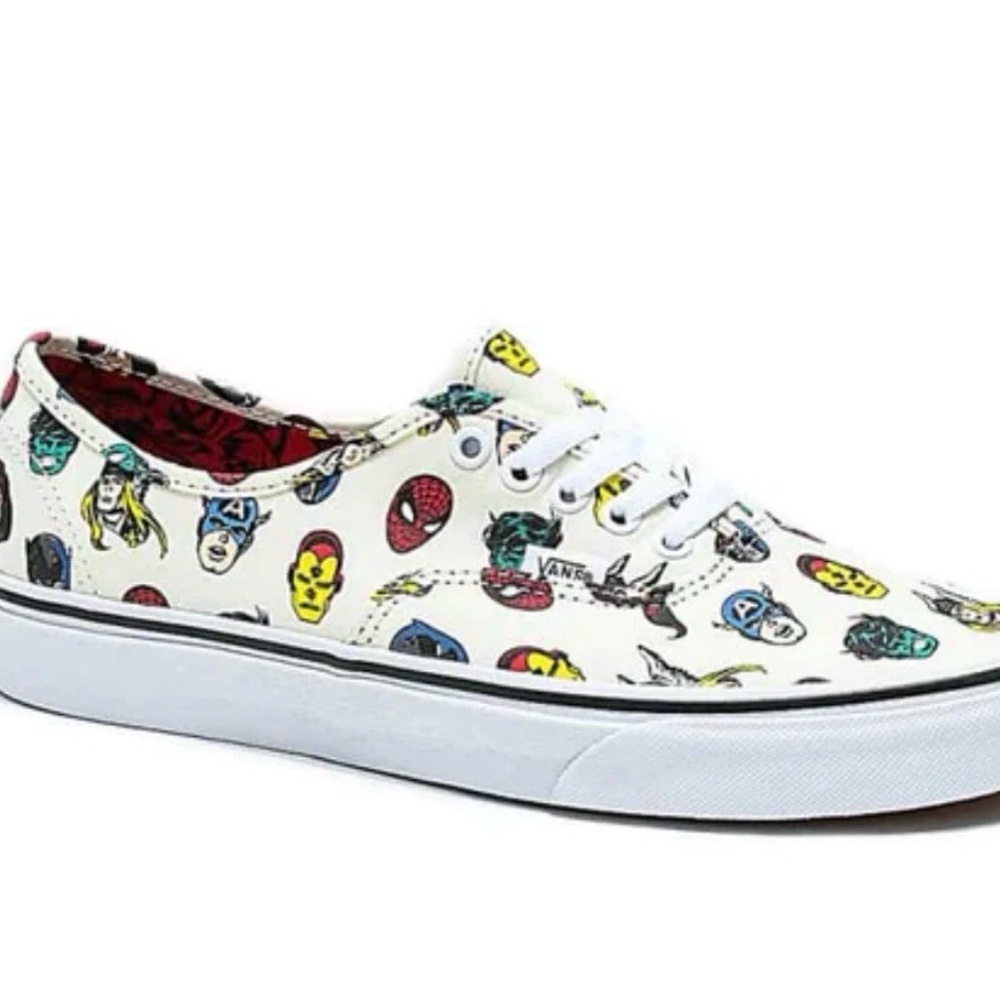 Vans White Sneakers with Marvel Characters